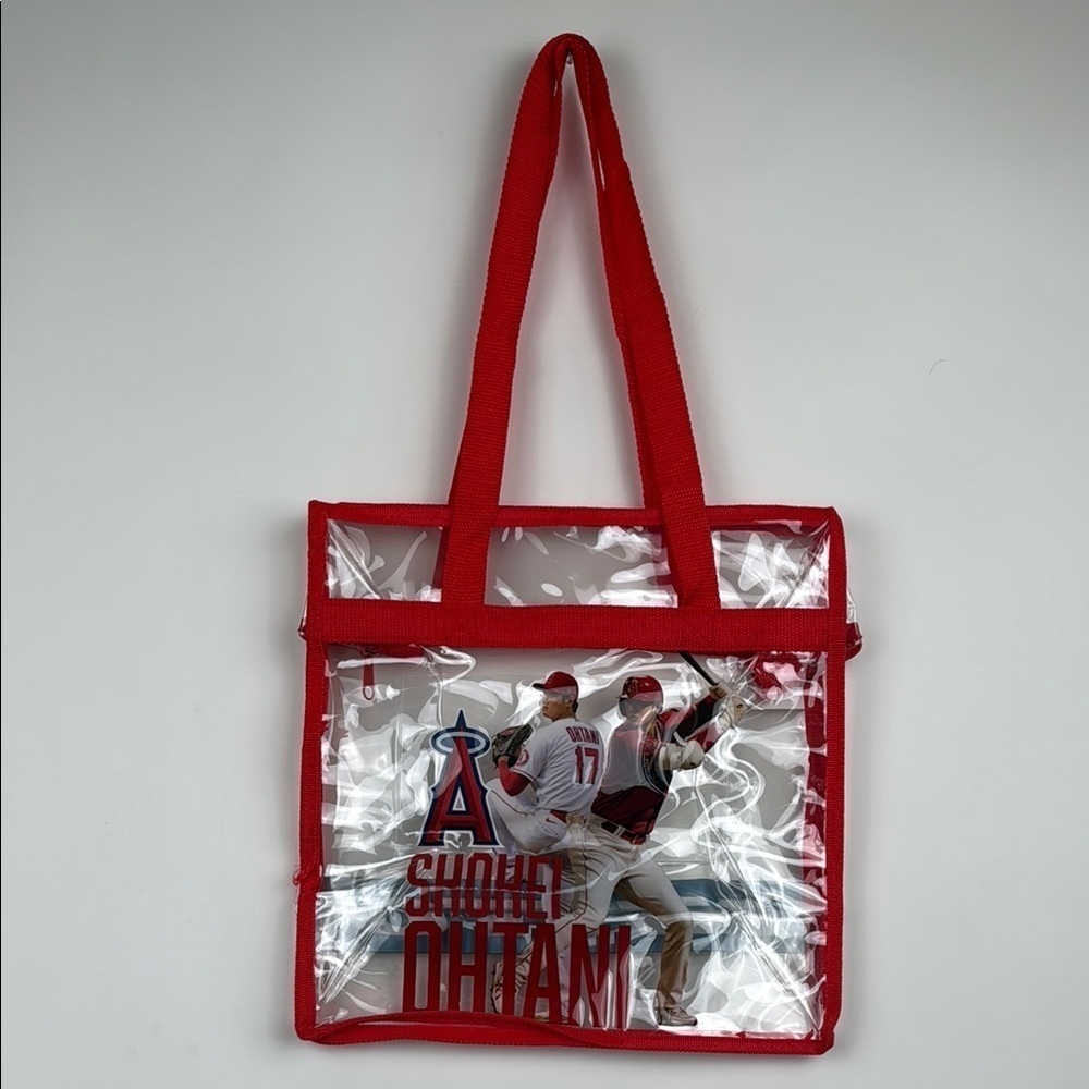 Shohei Ohtani Nitto Clear Red Tote Bag LA Anaheim Angeles SGA - Picture 1 of 3